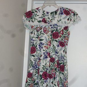 Vintage Floral Wide leg Romper/ front buttoned